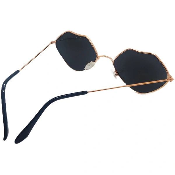 "🖤 MALUKKS Premium Class Limited Edition Black Shade Rose Gold Frame Sunglasses - Elegance Redefined Unisex" - Black, Free Size