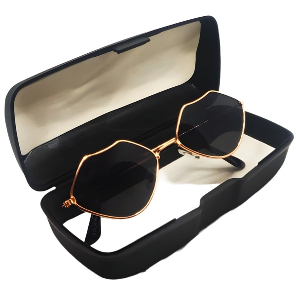 "🖤 MALUKKS Premium Class Limited Edition Black Shade Rose Gold Frame Sunglasses - Elegance Redefined Unisex" - Black, Free Size