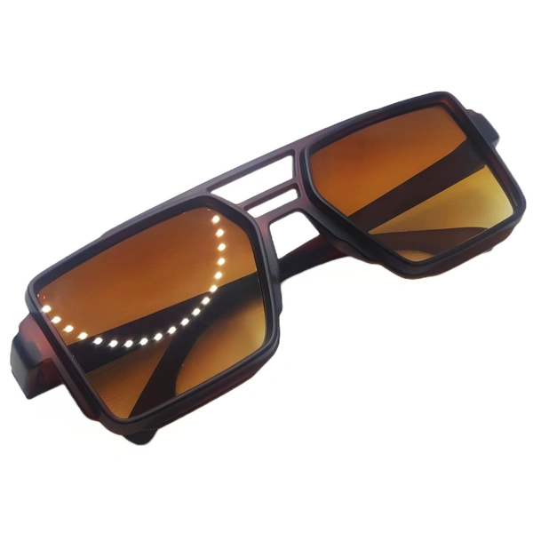 "Brown Special Edition Starting Class Square Sunglasses by MALUKKS - Trendsetter's Choice Boys" - Brown, Free Size