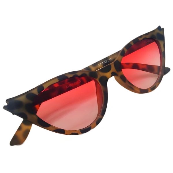 "Carmine Pink Python Sunglasses by MALUKKS - Premium Class, Limited Edition, Imported, Round Shape Girls" 🕶️🌟🐍 - Free Size, Carmine Pink