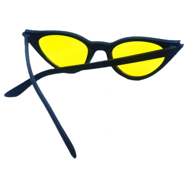 "Catch the Sun with MALUKKS Premium Yellow Sunglasses - Exclusive, Limited Edition, Perfect for Viral Style Girls" 🌞🕶️🛍️🌼 - Yellow, Free Size