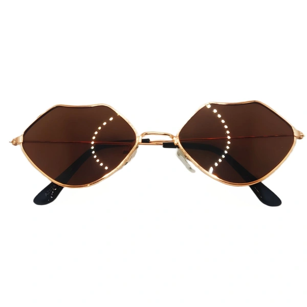 "🔥 MALUKKS Premium Class Brown Shade Limited Edition Apple Cut Sunglasses Unisex 😎" - Brown, Free Size
