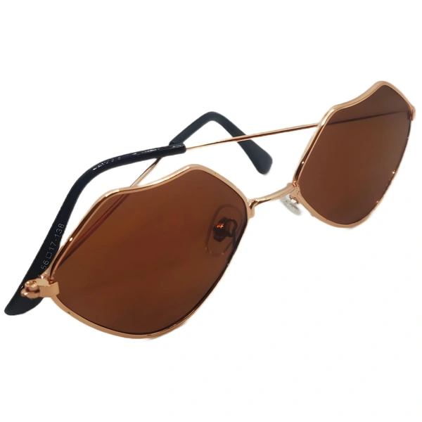 "🔥 MALUKKS Premium Class Brown Shade Limited Edition Apple Cut Sunglasses Unisex 😎" - Brown, Free Size