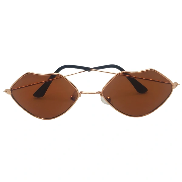"🔥 MALUKKS Premium Class Brown Shade Limited Edition Apple Cut Sunglasses Unisex 😎" - Brown, Free Size