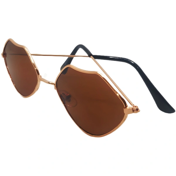 "🔥 MALUKKS Premium Class Brown Shade Limited Edition Apple Cut Sunglasses Unisex 😎" - Brown, Free Size