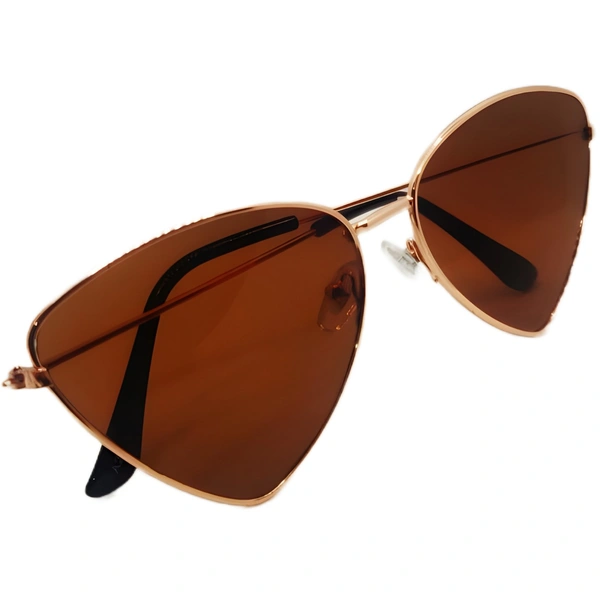 "🌟 MALUKKS Limited Edition Brown Shade Rose Gold Sunglasses Unisex 😎" - Brown, Free Size