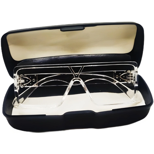 "Diamond Cut Badshah-Designed Transparent Sunglasses by MALUKKS" - Free Size, TRANSPARENT