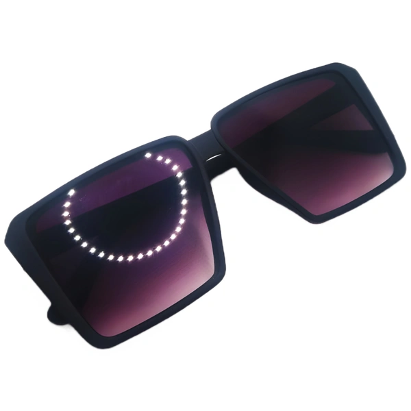 "Matt Black Scratchless Elegance: MALUKKS Big Matty Limited Edition Sunglasses" - Free Size, Purple Taupe