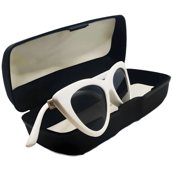 "🌟 MALUKKS Demanding Model Black Cat Eye Limited Edition Sunglasses 😍" - White, Free Size