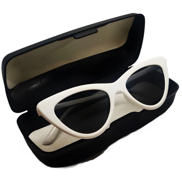 "🌟 MALUKKS Demanding Model Black Cat Eye Limited Edition Sunglasses 😍" - White, Free Size