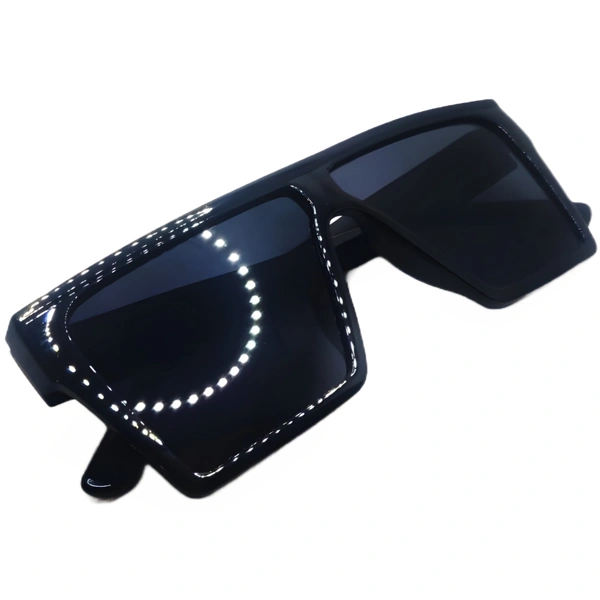 "Elevate Your Look with MALUKKS Glossy Z Black Sunglasses Unisex! 😎🌟" - Black, Free Size