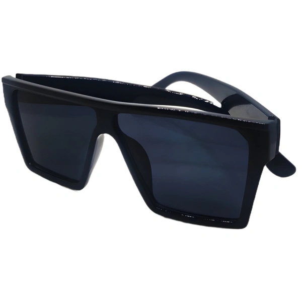 "Elevate Your Look with MALUKKS Glossy Z Black Sunglasses Unisex! 😎🌟" - Black, Free Size