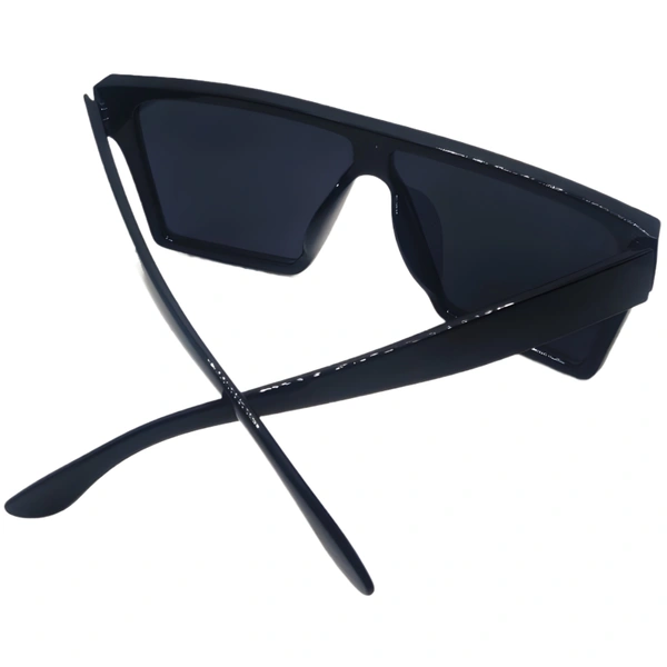 "Elevate Your Look with MALUKKS Glossy Z Black Sunglasses Unisex! 😎🌟" - Black, Free Size