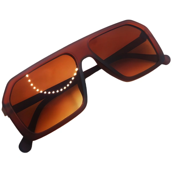 "MALUKKS Matt Z Brown Limited Edition Pure Brown Sunglasses" - Brown, Free Size