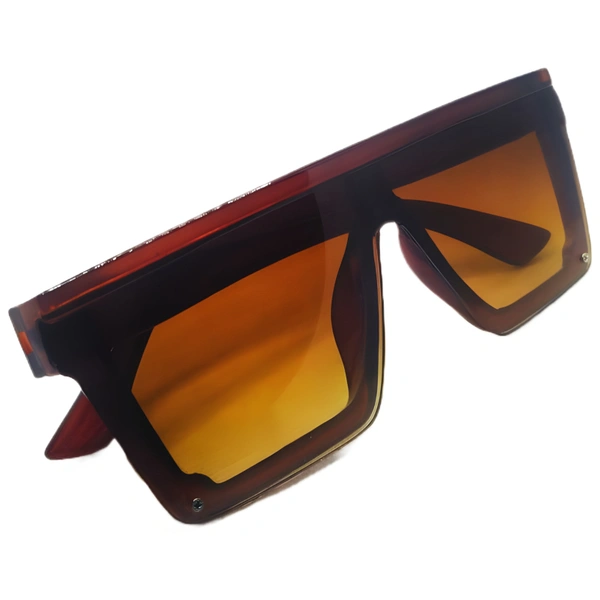 "🔒 Premium Class Brown Glossy Finish Sunglasses by MALUKKS: Limited Edition Trending Model 🕶️" - Brown, Free Size