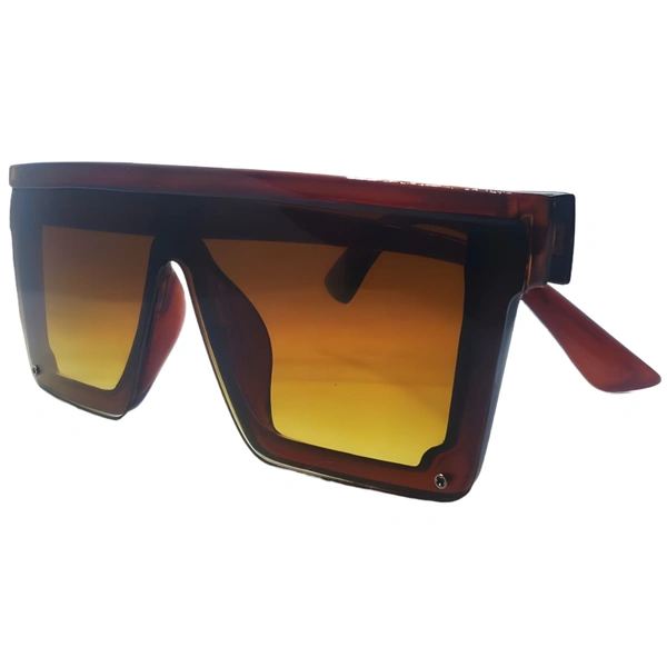 "🔒 Premium Class Brown Glossy Finish Sunglasses by MALUKKS: Limited Edition Trending Model 🕶️" - Brown, Free Size