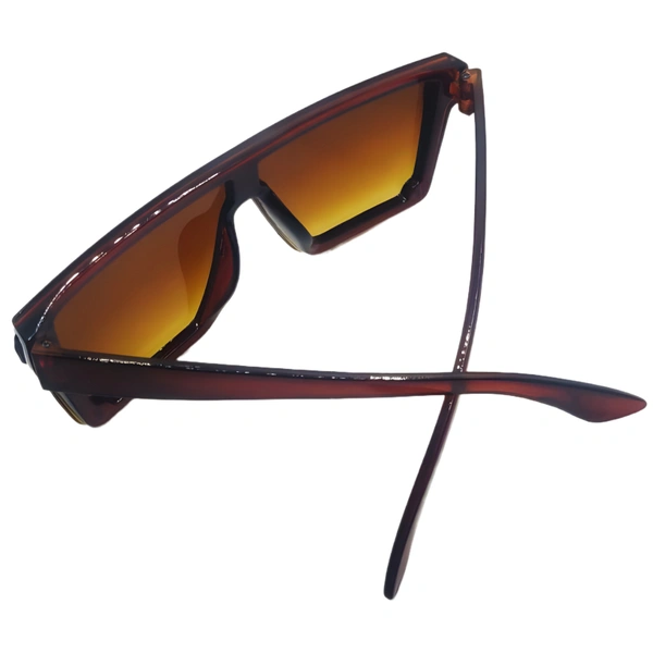 "🔒 Premium Class Brown Glossy Finish Sunglasses by MALUKKS: Limited Edition Trending Model 🕶️" - Brown, Free Size