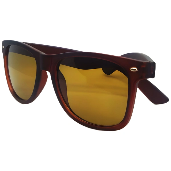 "Elevate Your Look with MALUKKS Trendy Square Brown Matt Finish Sunglasses Boys! 😎🌟" - Brown, Free Size