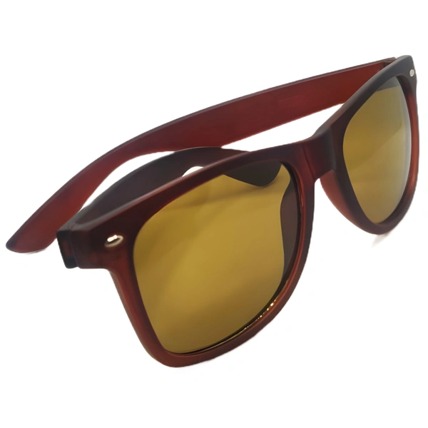 "Elevate Your Look with MALUKKS Trendy Square Brown Matt Finish Sunglasses Boys! 😎🌟" - Brown, Free Size
