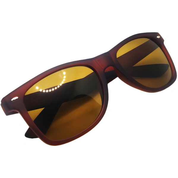 "Elevate Your Look with MALUKKS Trendy Square Brown Matt Finish Sunglasses Boys! 😎🌟" - Brown, Free Size