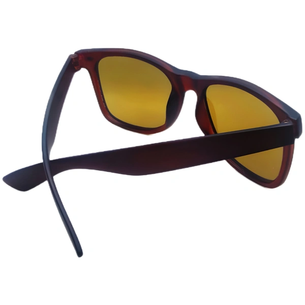 "Elevate Your Look with MALUKKS Trendy Square Brown Matt Finish Sunglasses Boys! 😎🌟" - Brown, Free Size