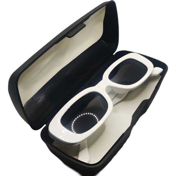 "🍭Candy Delight: Limited Edition Glossy White & Black Sunglasses by MALUKKS" - White, Free Size