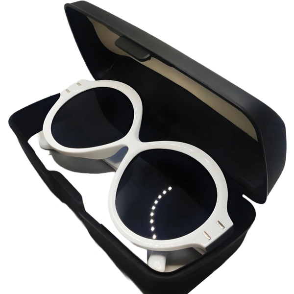 "🦉 Owl Model Luxury: Limited Edition Black Shades with Shiny White Frame 😎👑" - White, Free Size