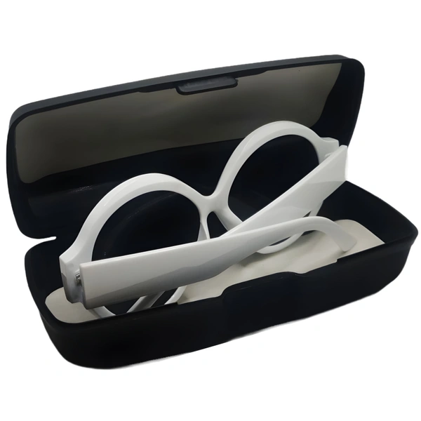 "🦉 Owl Model Luxury: Limited Edition Black Shades with Shiny White Frame 😎👑" - White, Free Size