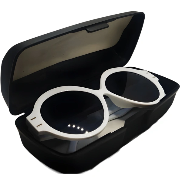 "🦉 Owl Model Luxury: Limited Edition Black Shades with Shiny White Frame 😎👑" - White, Free Size