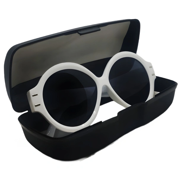 "🦉 Owl Model Luxury: Limited Edition Black Shades with Shiny White Frame 😎👑" - White, Free Size