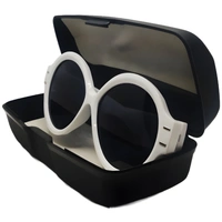 "🦉 Owl Model Luxury: Limited Edition Black Shades with Shiny White Frame 😎👑" - White, Free Size