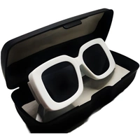 "✨ Gahnechy Glamour: Luxury Black Sunglasses with Glossy White Frame 😎👑" - White, Free Size