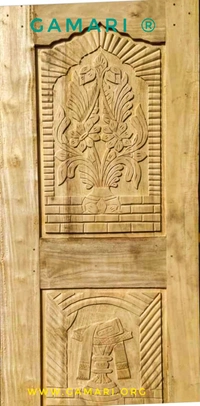Gamari Wood Door  - White, 7×3
