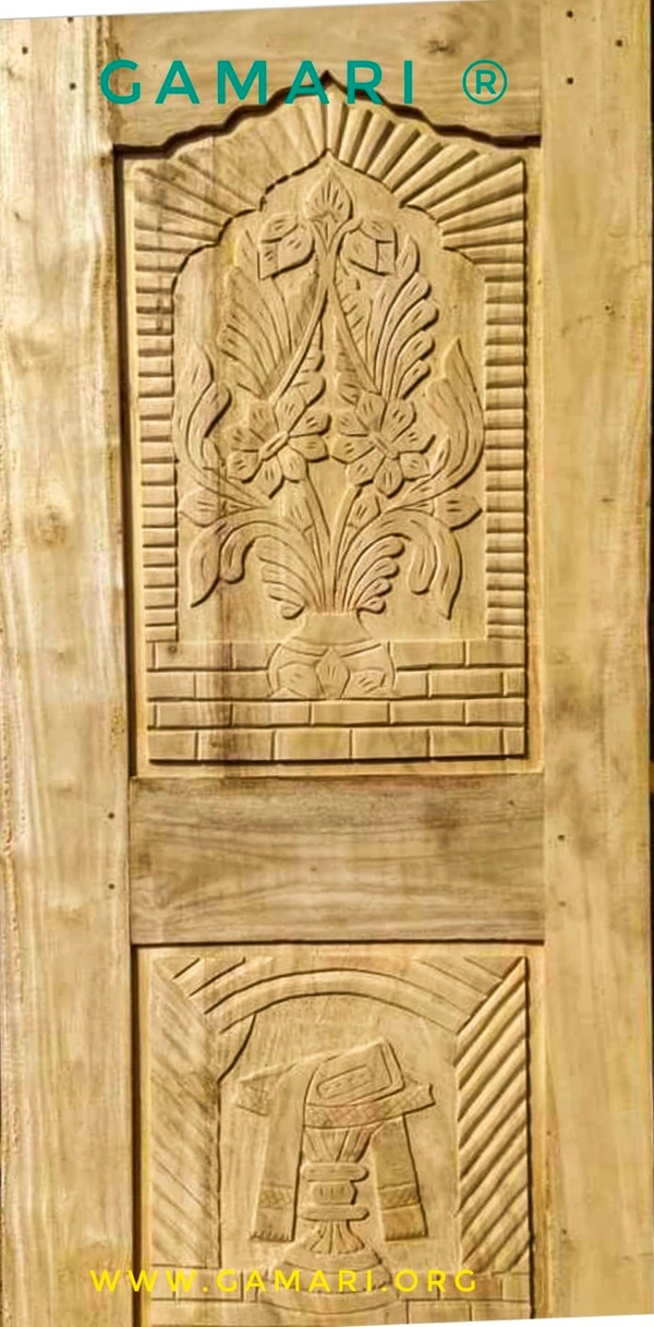 Gamari Wood Door  - White, 7×3