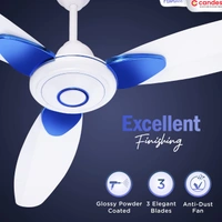 Candes Florence 400rpm  Anti Dust Ceiling Fan, Sweep: 1200 mm - White Blue