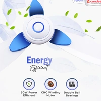 Candes Florence 400rpm  Anti Dust Ceiling Fan, Sweep: 1200 mm - White Blue