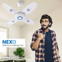 Candes Nexo Ultra High Speed 4 Blade Ceiling Fan, Sweep: 600 mm - White Blue