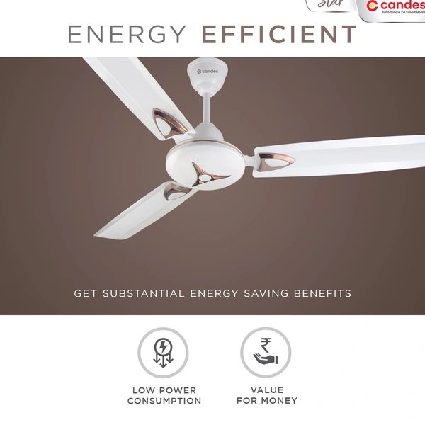 Candes Star 400rpm Anti Dust Decorative Ceiling Fan, Sweep: 1200 mm - White