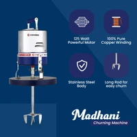 Candes 12L 125W Stainless Steel Electric Blue & White Madhani Churning Machine