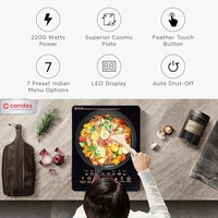 Candes ICT-2200-TP 2200W Glass Black Electric Induction Cooktop with Touch Panel - Black