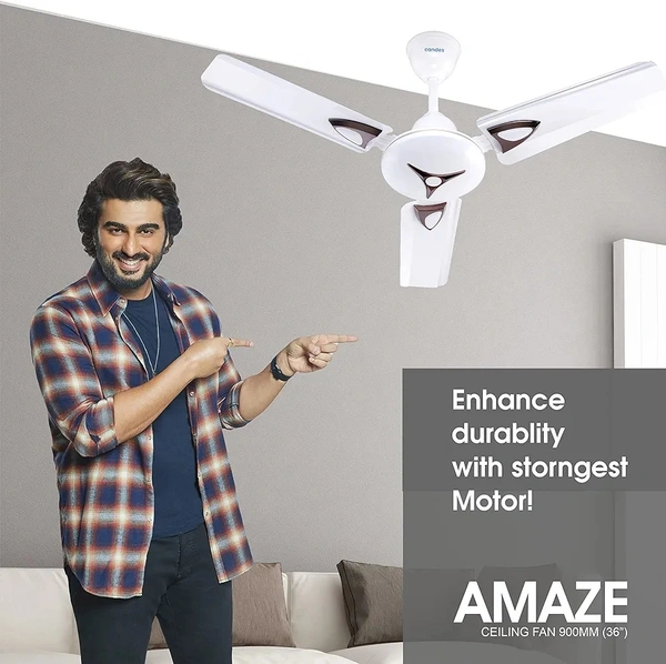 Candes Amaze 440rpm Anti Dust Ceiling Fan, Sweep: 900 mm - White