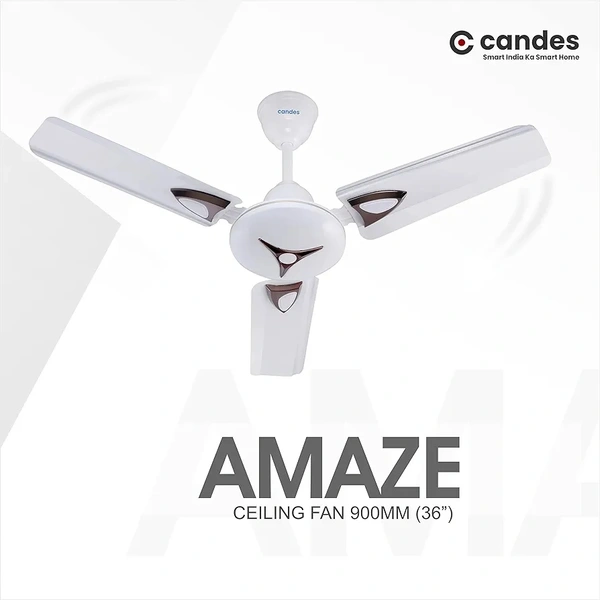 Candes Amaze 440rpm Anti Dust Ceiling Fan, Sweep: 900 mm - White