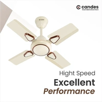 Candes Brio 858rpm 4 Blade Anti Dust Ceiling Fan, Sweep: 600 mm - Ivory