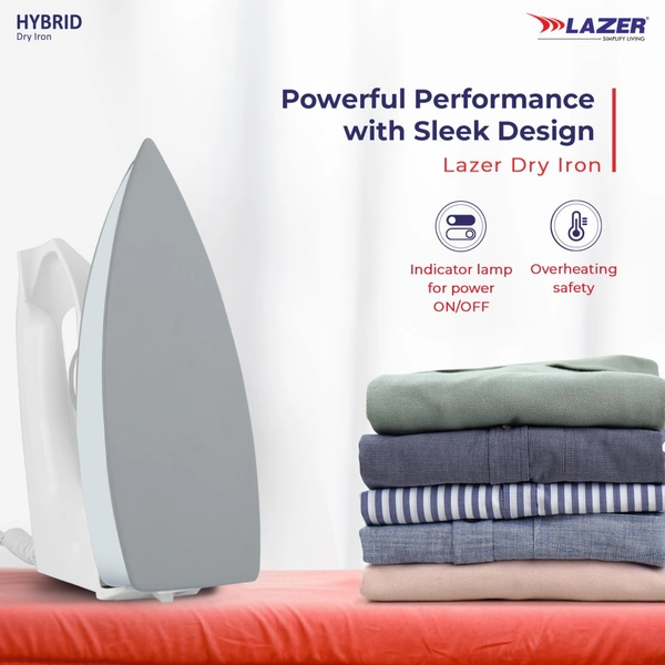 Lazer Hybrid 1000W White Dry Iron