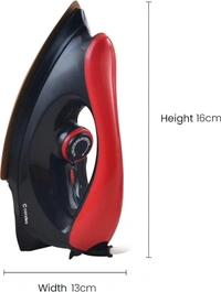 Candes El106 1000W Red & Black Non Stick Teflon Coating Dry Iron - Red/Black