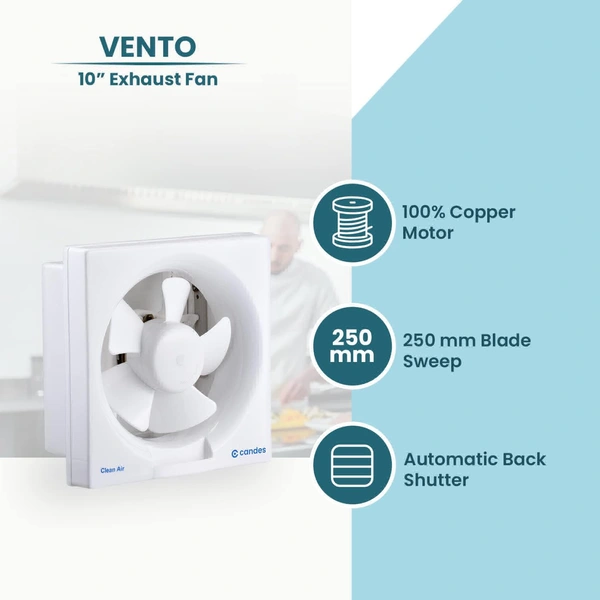 Candes Vento 35W White 5 Blade Exhaust Fan - 250mm