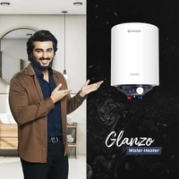 Candes Glanzo 2000W Metal White 5 Star Glass Line Automatic Storage Electric Water Heater - 25L