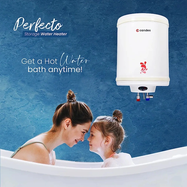 Candes Perfecto Metal Storage Water Heater with Installation Kit - 6L