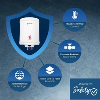 Candes Perfecto Metal Storage Water Heater with Installation Kit - 6L