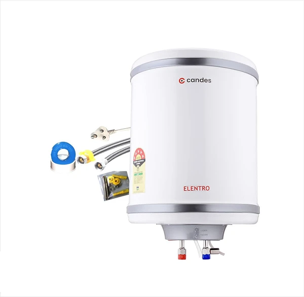 Candes Elentro Metal White 5 Star Automatic Instant Storage Electric Water Heater Heater with Installation Kit - 25L